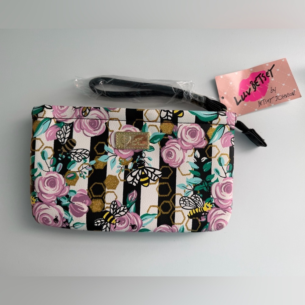 Luv Betsey by Betsey Johnson Bee Honey Double Pouch Wristlet